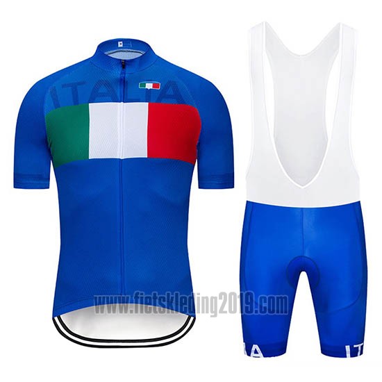 2019 Fietskleding Italie Blauw Korte Mouwen en Koersbroek